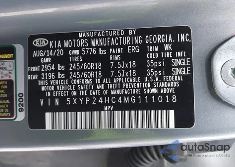 2021 Kia Telluride Lx из США, поврежденный, VIN 5XYP24HC4MG111018